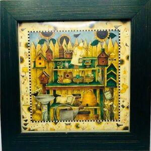 Debbie Mumm vintage Americana framed print wall art.